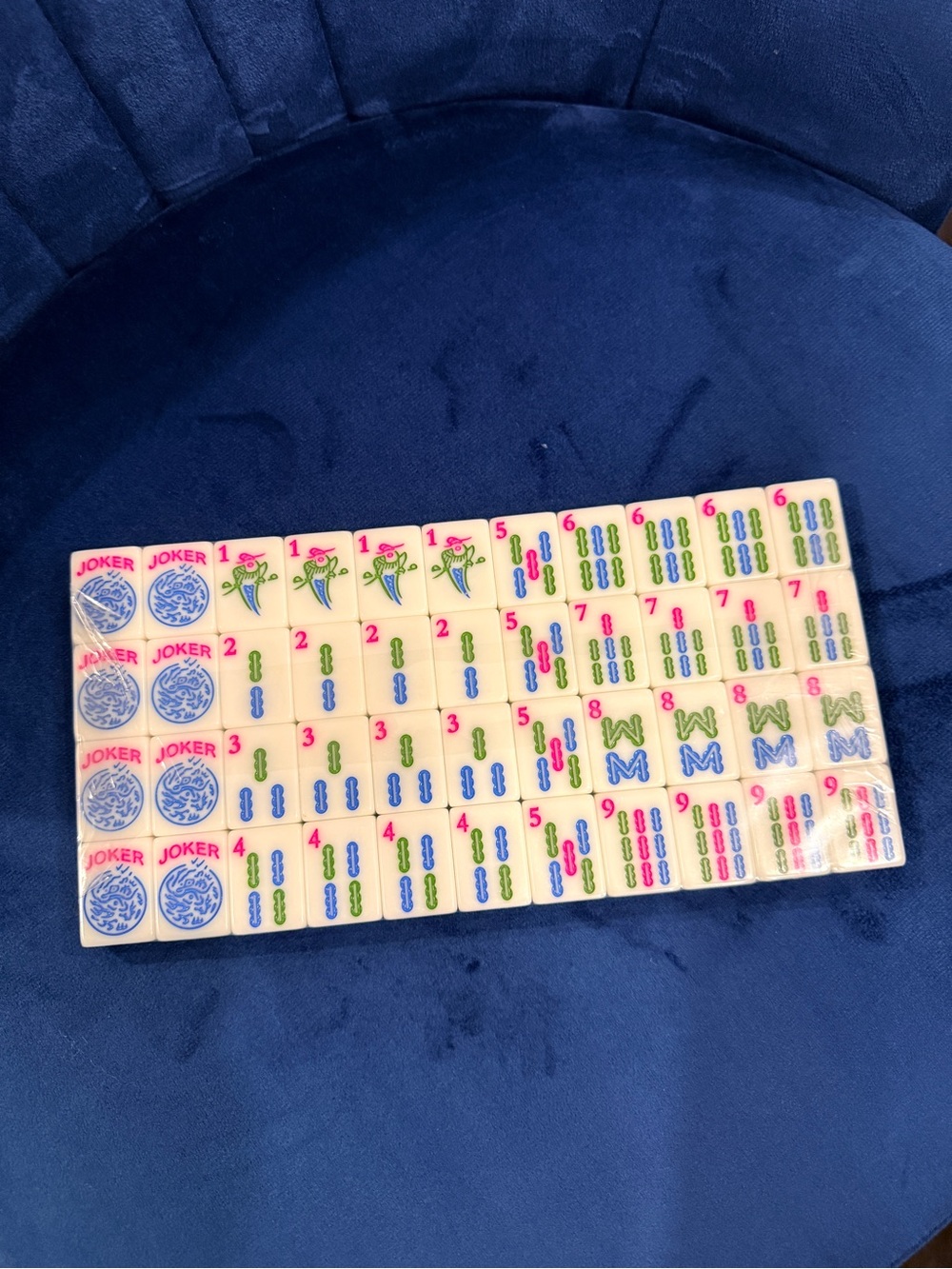 166 Tile American Mahjong Set - Blue Tiles New - Picture 3 of 8